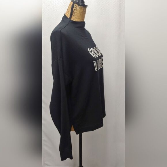 Marled Reunited Clothing "Good Vibes" Mock Neck Pullover Sz M 25" Pit to… - Picture 2 of 10